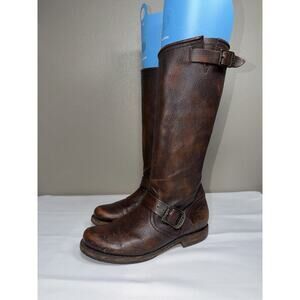 Frye Veronica Women’s Size 7.5 Slouch Tall Riding Boots Moto Buckle 77609
